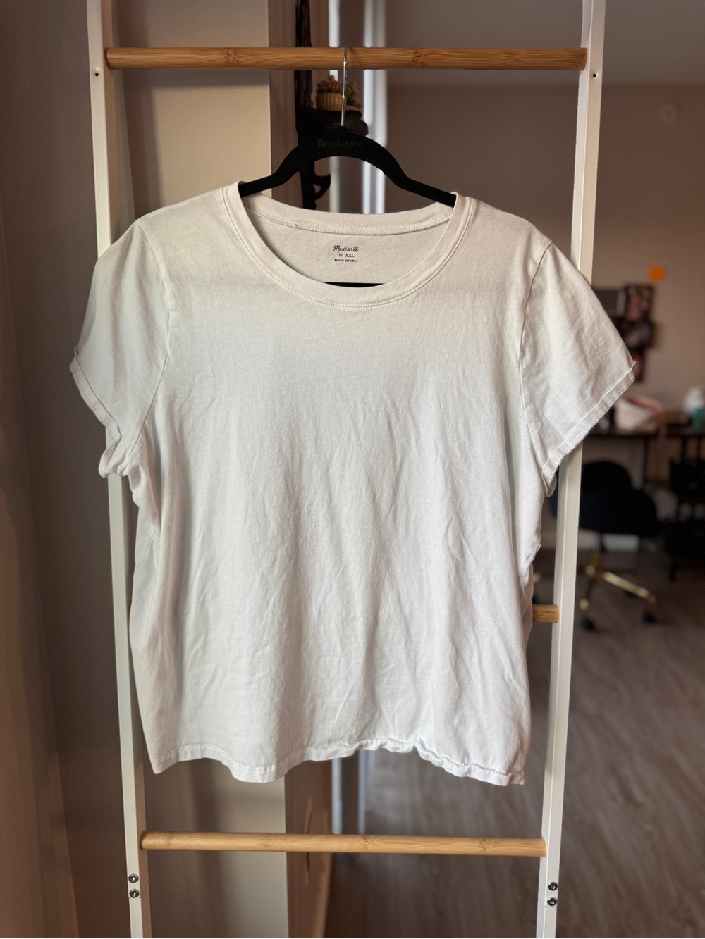 Madewell White Short Sleeve Basic Tee, Size XXL, Minimalist Casual Fall Layering